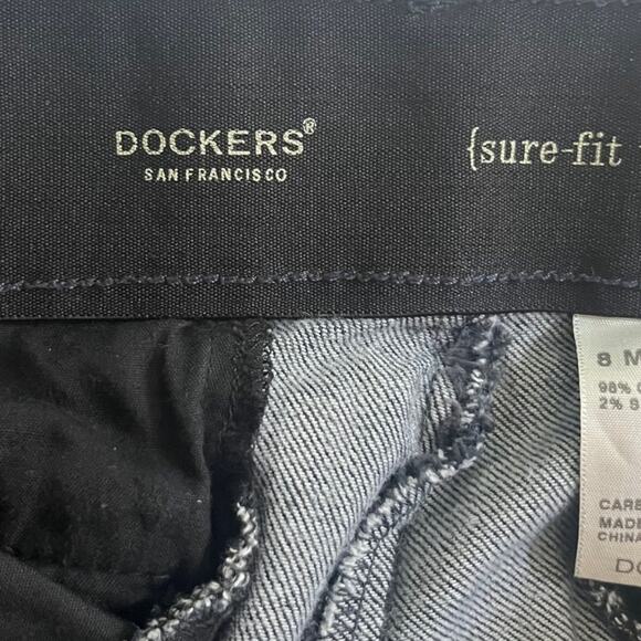 Dockers Sure-Fit Waistband Wide Leg Dark Denim Jeans Women Size 8M Basic Classic - Picture 6 of 8